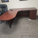 Mahogany L Suite Office Desk w/ Rounded Runoff